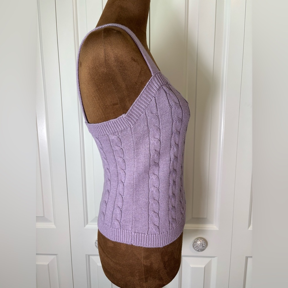 Joie Lilac Cable Knit Sweater Tank, Size XS - Picture 4 of 6